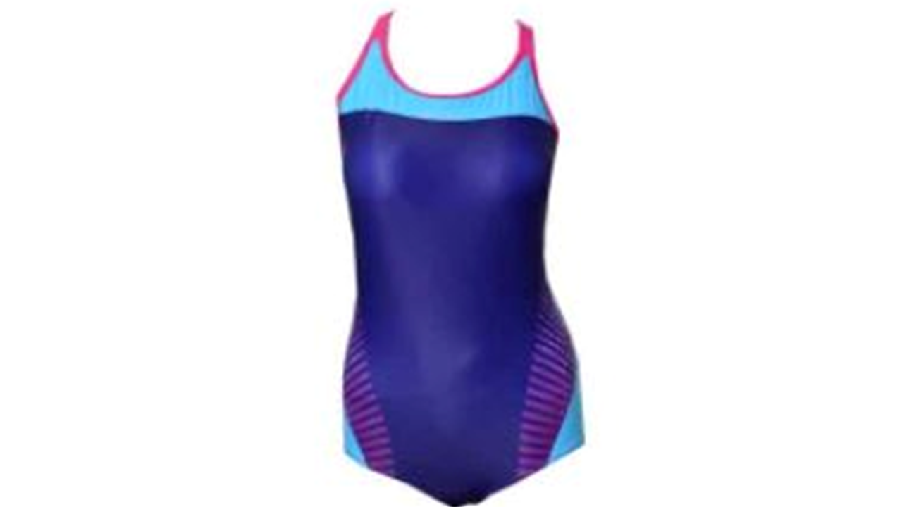 TRAJE DE BAÑO MUJER REBAJADO AZUL MARINO-CIAN-MAGENTA (017004)