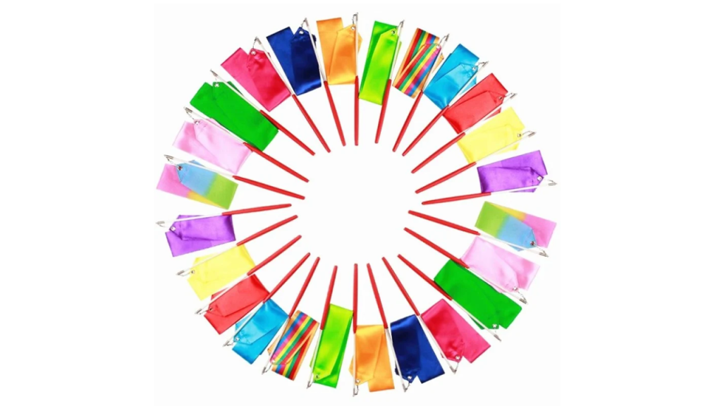 Rubans De Gymnastique Rythmique 2 M - Lot De 12 Couleurs - Bâton 30 Cm - Pour Danse, Spectacle, Loisir